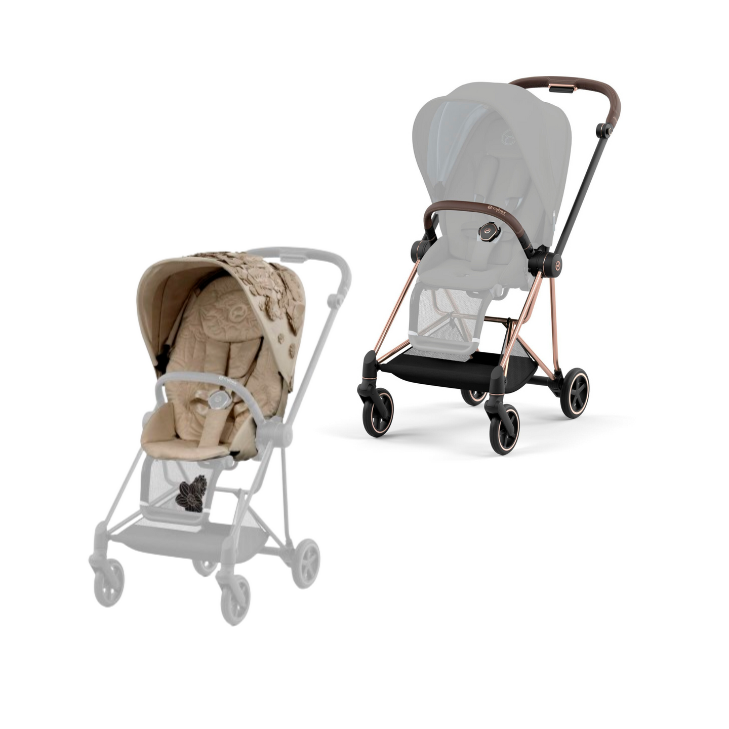 Cybex - Mios Rosegold Frame with Seat Pack